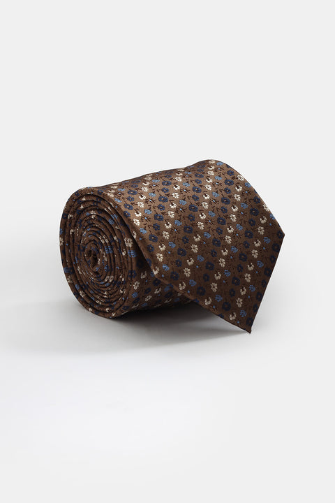 Jacquard Tie 7 cm Brown