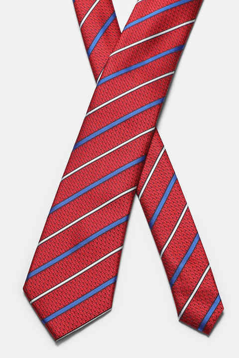 Stripe Tie 7 cm Red