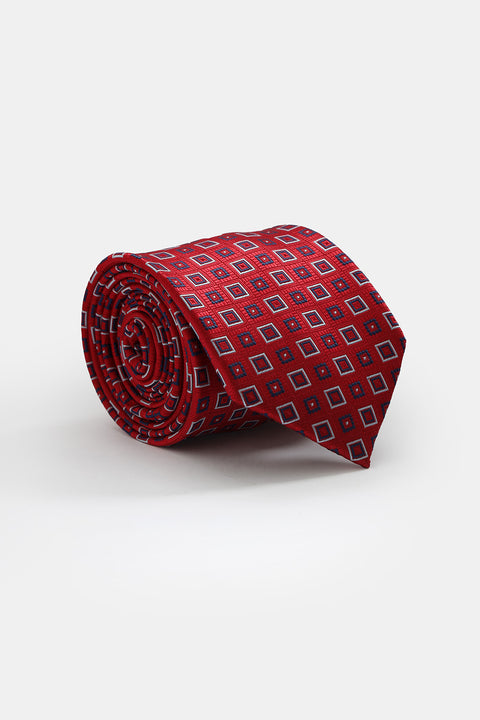 Jacquard Tie 7 cm Red