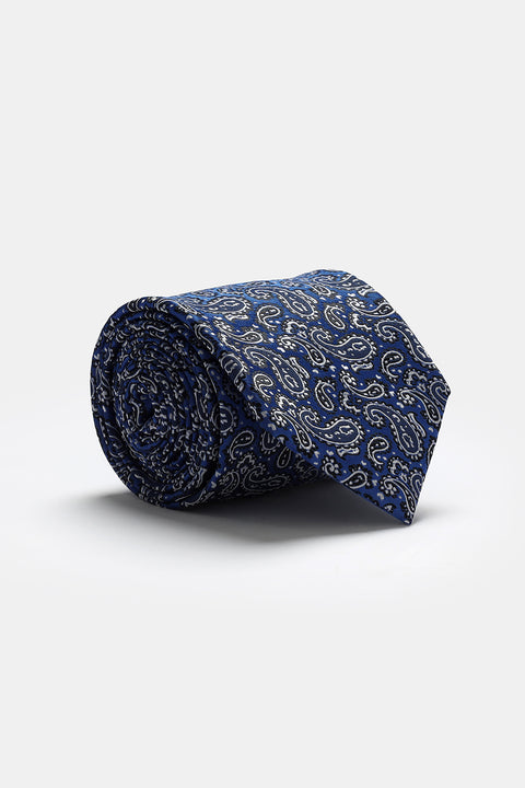 Jacquard Tie 7 cm Blue