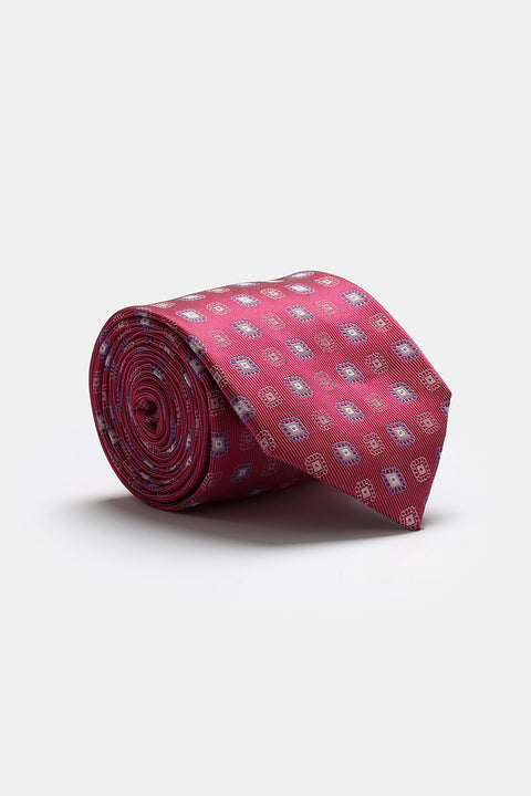 Jacquard Tie 7 cm Pink