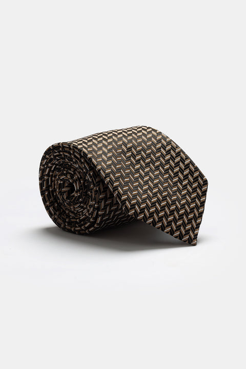 Jacquard Tie 7 cm Black