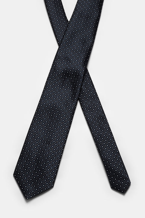 Jacquard Tie 7 cm Dark Blue