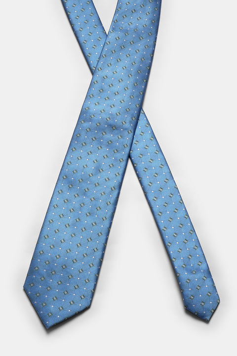 Jacquard Tie 7 cm Light Blue