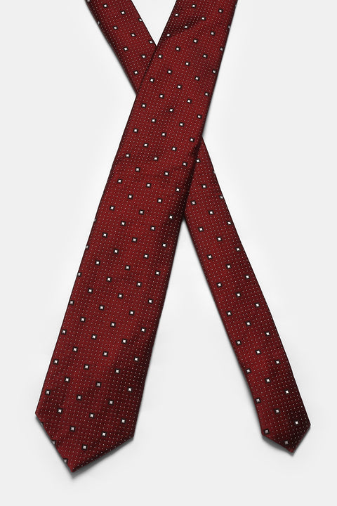 Jacquard Tie 7 cm Maroon