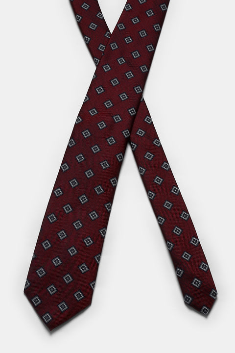 Jacquard Tie 7 cm Maroon