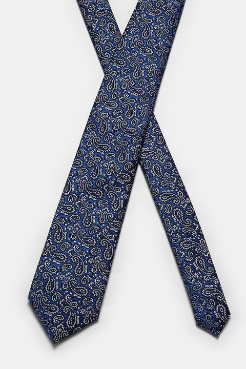 Jacquard Tie 7 cm Blue