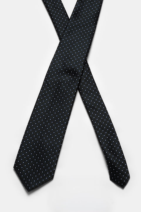 Jacquard Tie 7 cm Dark Blue