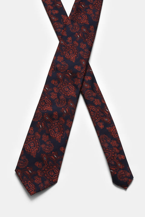 Jacquard Tie 7 cm Dark Blue