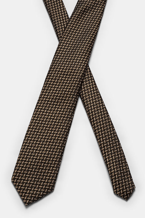 Jacquard Tie 7 cm Black
