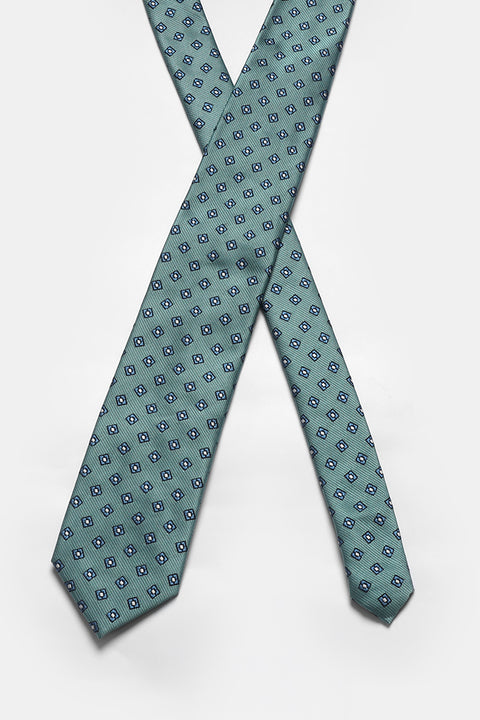 Jacquard Tie 7 cm Green