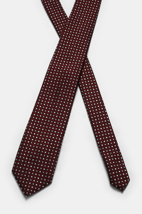 Jacquard Tie 7 cm Maroon