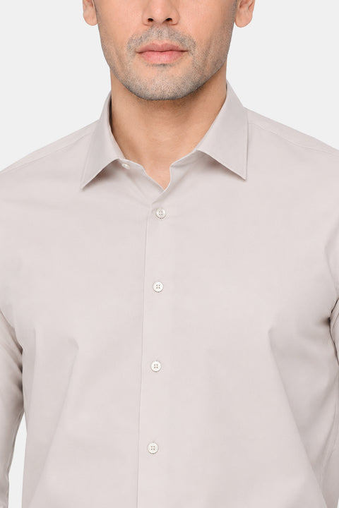 Classic Shirt Regular Fit 100% Cotton Beige