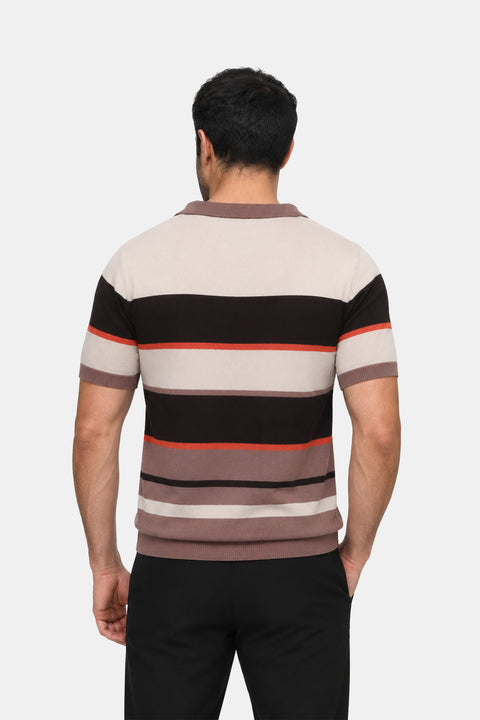 Polo Shirt Regular Fit Knitted Beige