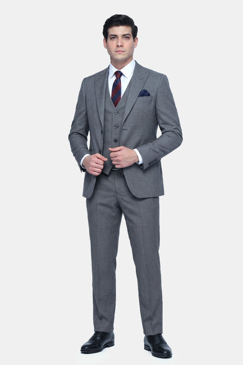 Slim Fit Suit Gray
