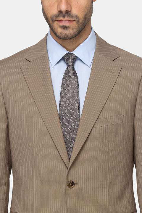 Slim Straight Fit Suit Beige