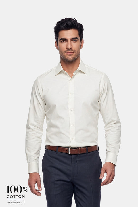 Classic Shirt Regular Fit 100% Cotton Off White