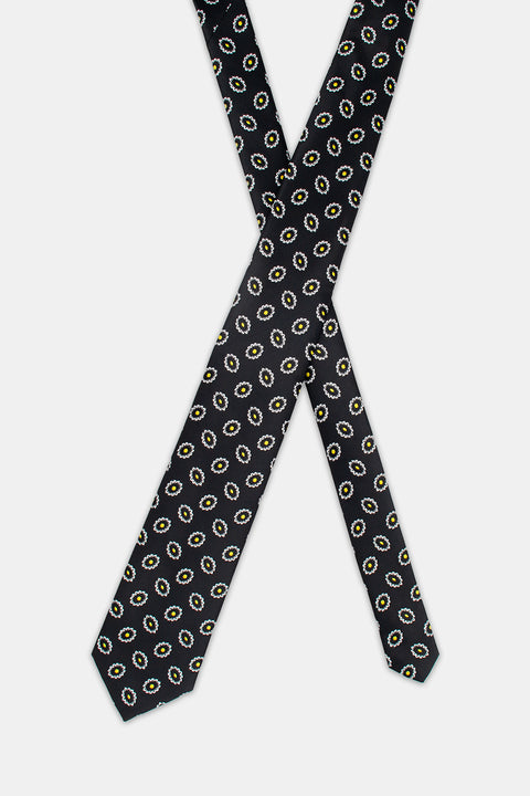 Jacquard Tie 7 cm Black