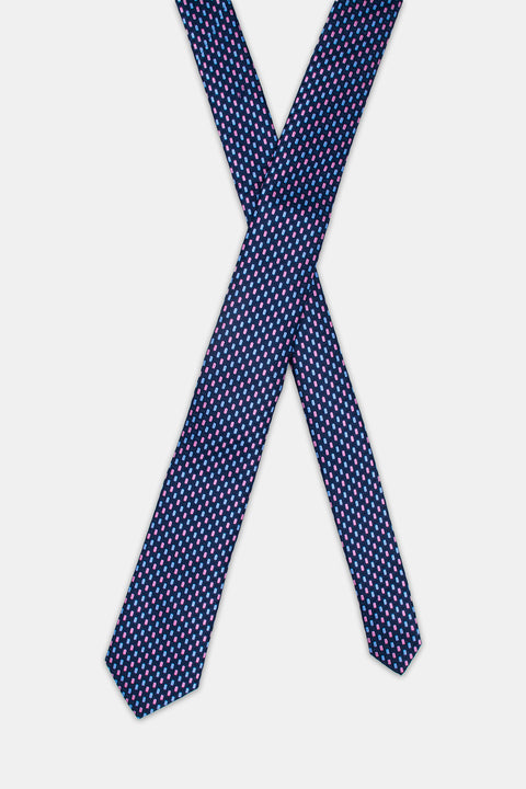 Jacquard Tie 7 cm Blue