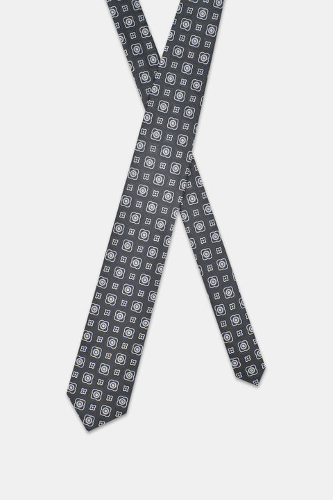 Jacquard Tie 7 cm Black