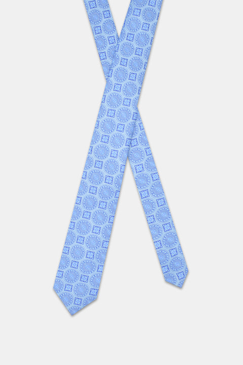 Jacquard Tie 7 cm Light Blue