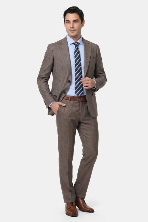 Slim Fit Suit Brown