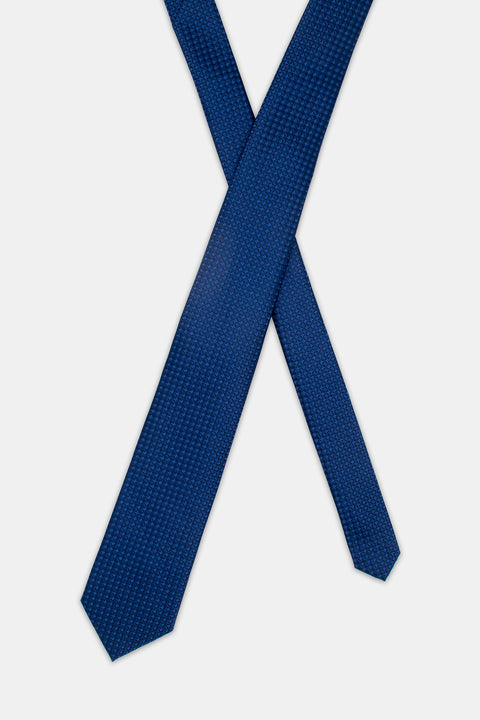 Jacquard Tie 7 cm Dark Blue