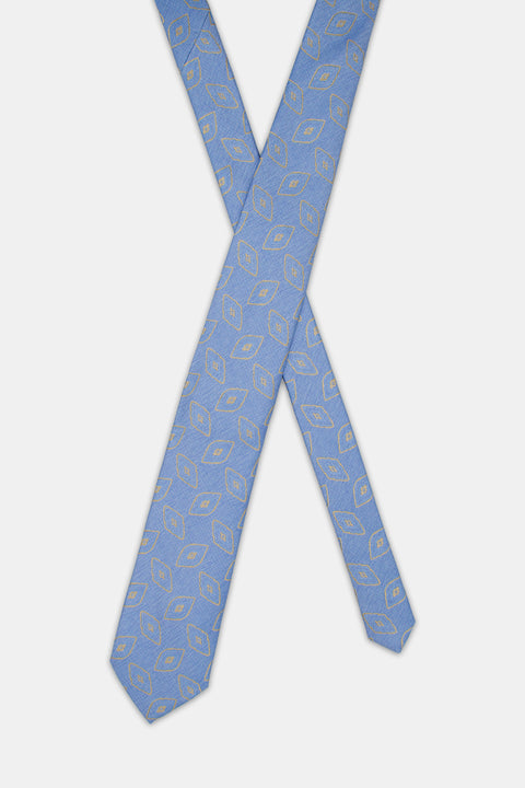 Jacquard Tie 7 cm Light Blue
