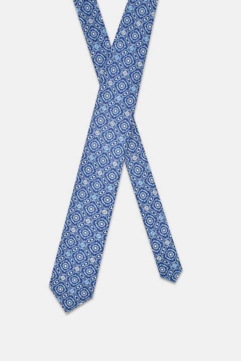 Jacquard Tie 7 cm Blue