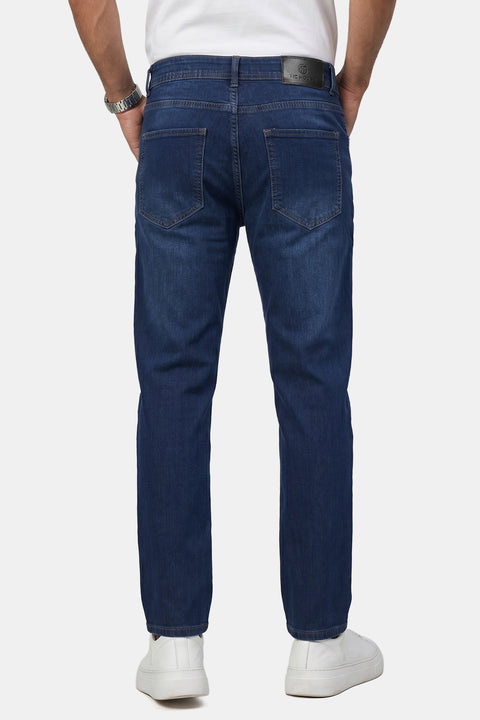 Slim Straight Fit Trousers Jeans Blue