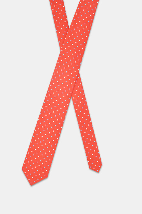 Jacquard Tie 7 cm Orange