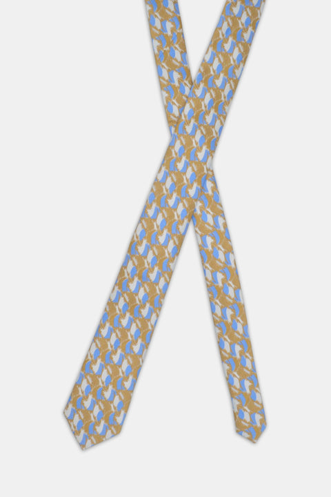 Jacquard Tie 7 cm Beige