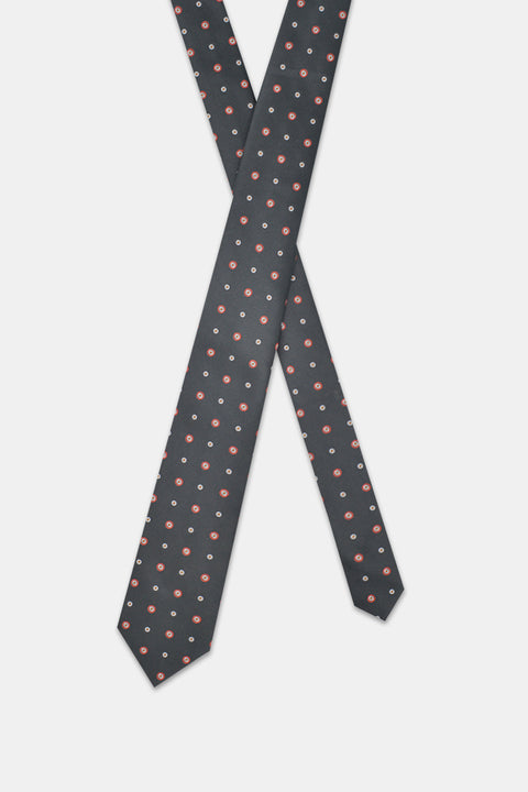 Jacquard Tie 7 cm Black