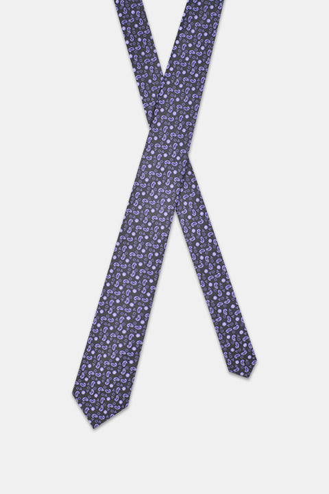 Jacquard Tie 7 cm Purple