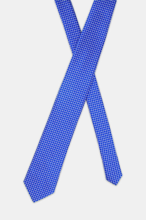 Jacquard Tie 7 cm Blue