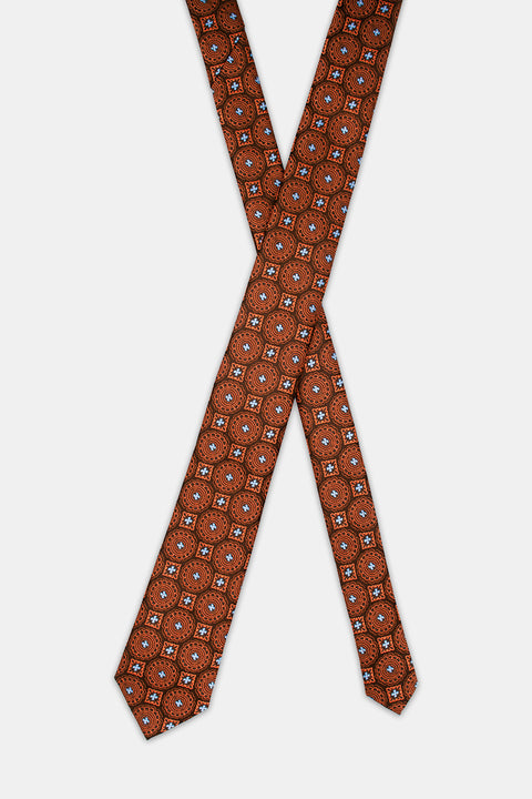 Jacquard Tie 7 cm Orange