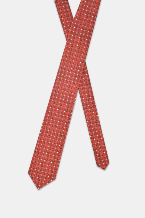 Jacquard Tie 7 cm Orange
