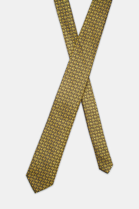 Jacquard Tie 7 cm Yellow