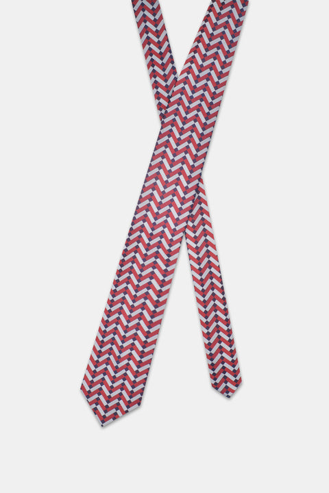 Jacquard Tie 7 cm Red