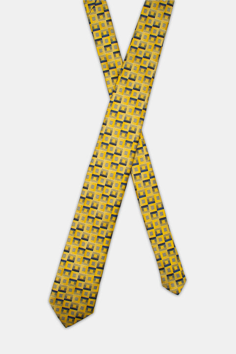 Jacquard Tie 7 cm Yellow