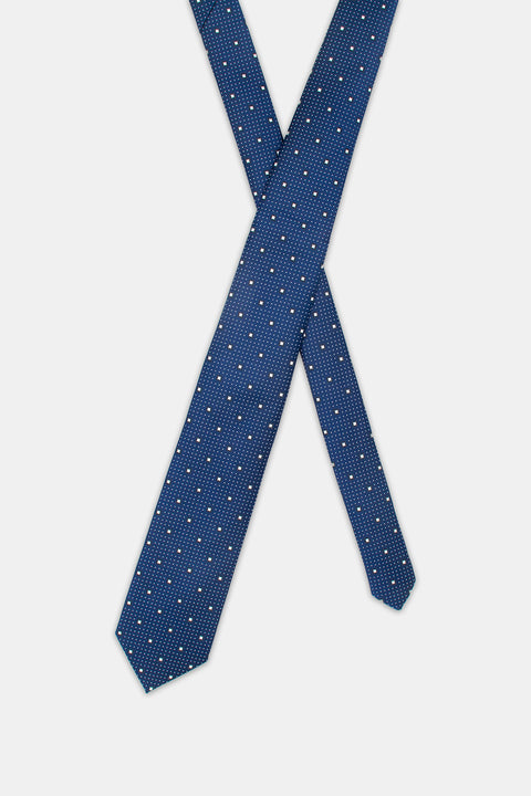 Jacquard Tie 7 cm Dark Blue