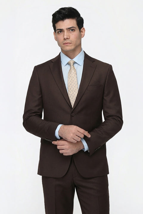 Slim Fit Suit Brown