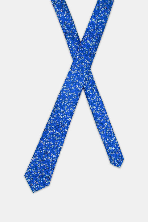 Jacquard Tie 7 cm Blue
