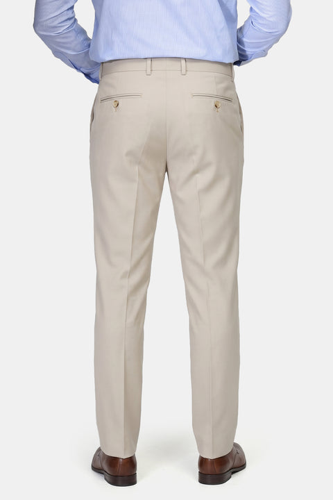 Slim Straight Fit Classic Pants Beige