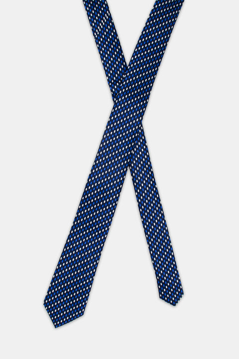 Jacquard Tie 7 cm Blue
