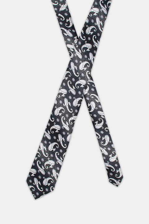 Jacquard Tie 7 cm Black