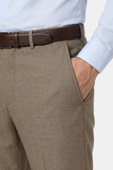 Slim Straight Fit Classic Pants Beige