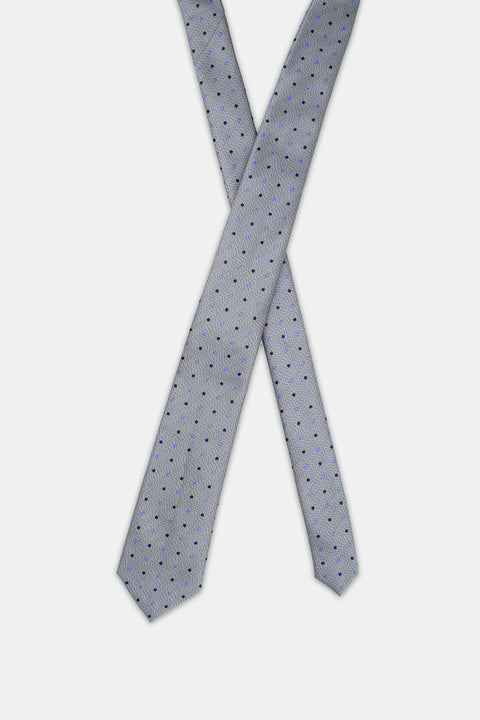 Jacquard Tie 7 cm Gray