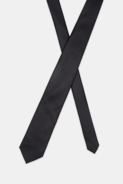 Jacquard Tie 7 cm Black