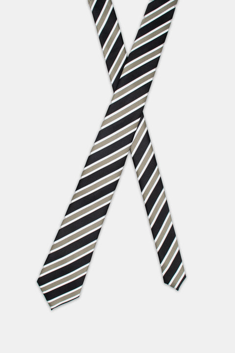 Stripe Tie 7 cm Black